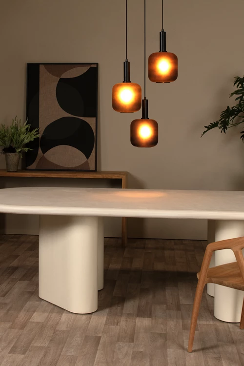 Lucide ELOISE - Pendelleuchten - Ø 40 cm - 3xE27 - Schwarz - Atmosphäre 1